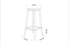 Riva 2'li Tabure Karina Beyaz