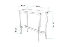 Riva Dikdörgen Masa Barok Siyah