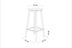 Riva 2'li Tabure Barok Siyah