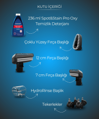 Bissell SpotClean HydroSteam Pro Buharlı Farklı Yüzeylerde Kullanıma Uygun Halı – Koltuk Yıkama ve Leke Çıkarma Makinesi