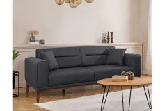 Liones  3 lü Koltuk Antrasit, Ceviz Ayak