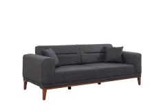 Liones  3 lü Koltuk Antrasit, Ceviz Ayak